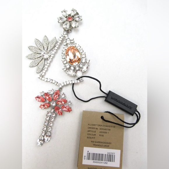 BURBERRY LJ🌼DAISY T Drop Earring🔥Asymmetrical LOOK🌼Retail $995🔥NWT/Box🎁ROSE - Picture 15 of 17